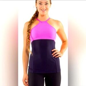 Lululemon Athletica Pink and Black Tank Top